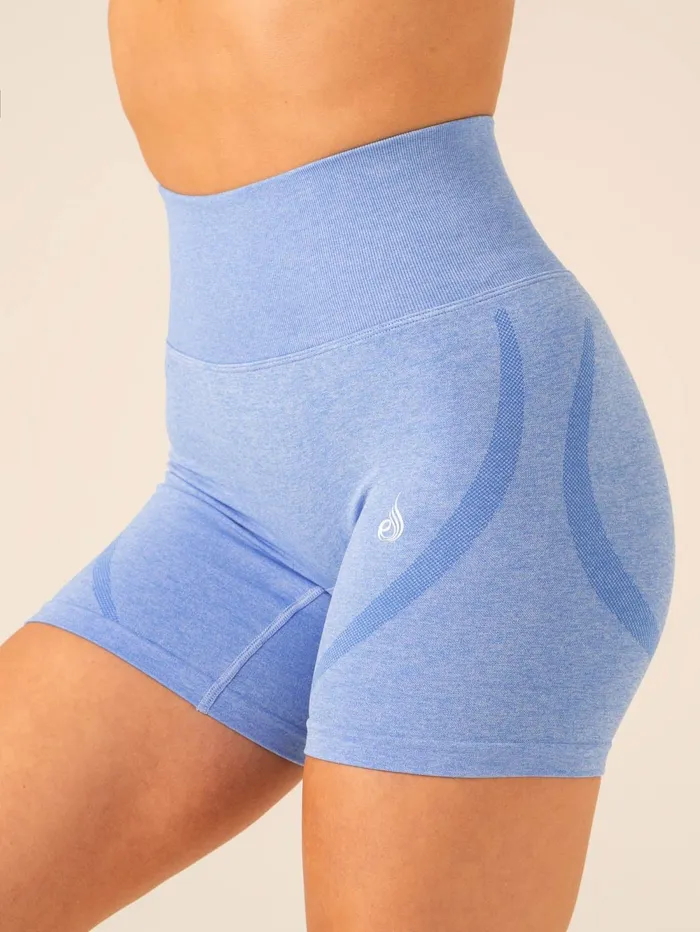 Sculpt Seamless Shorts 8211 Blue Marl Women Ryderwear Gym Shorts