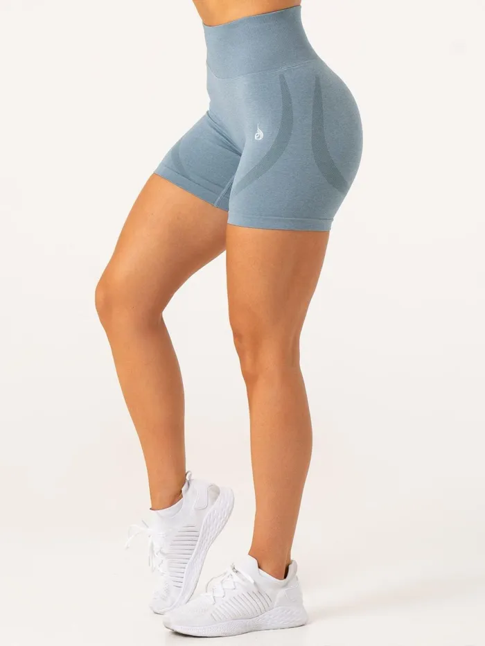 Sculpt Seamless Shorts 8211 Petrol Marl Women Ryderwear Gym Shorts