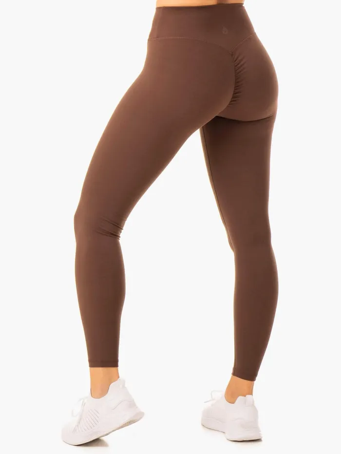 Serene Cross Over Scrunch Leggings 8211 Chocolate Women Ryderwear Leggings