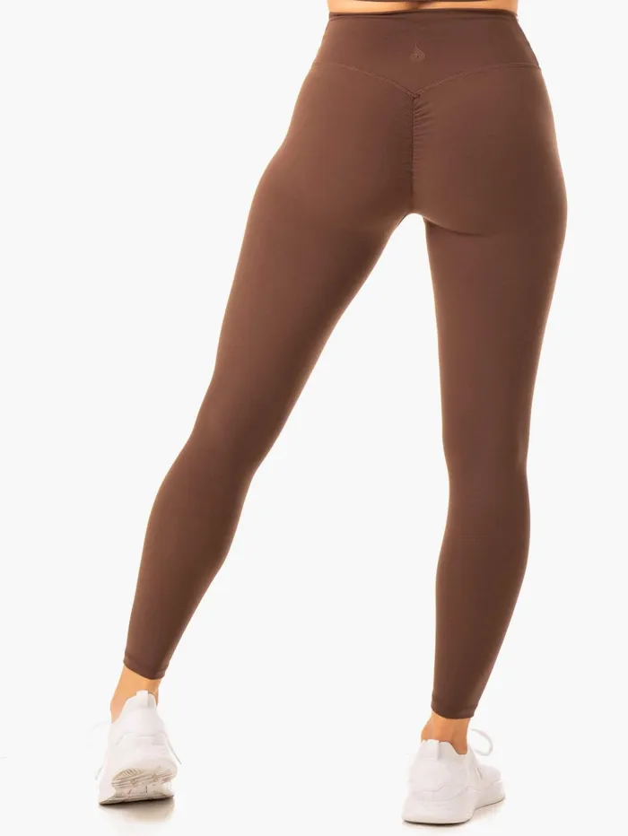 Serene Cross Over Scrunch Leggings 8211 Chocolate Women Ryderwear Leggings