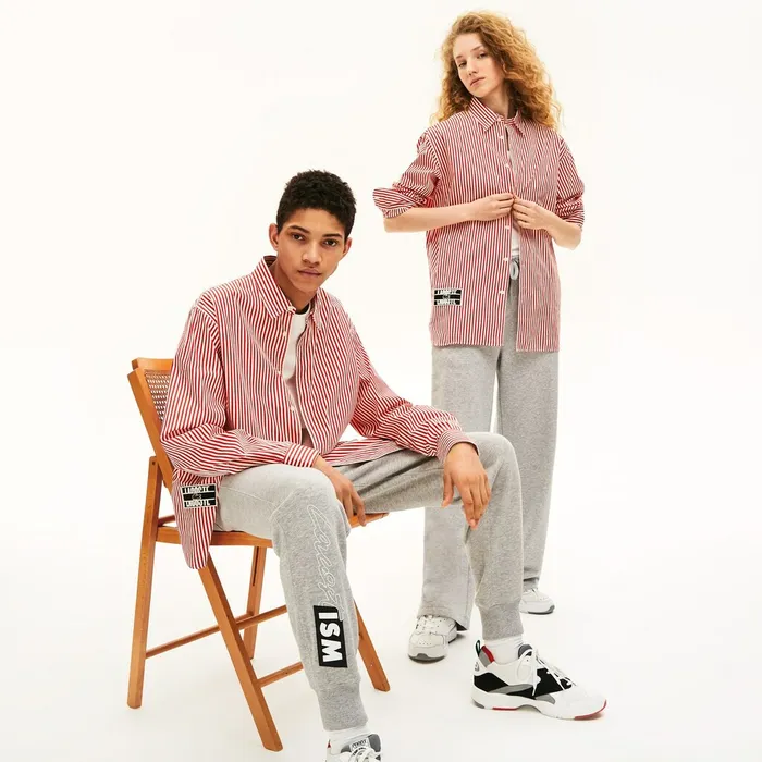 Shirts and Tops Lacoste Womens Unisex LIVE BoxyFit Striped Cotton Shirt WhiteRed Casaul Shirts and Tops Lacoste Womens Unisex LIVE BoxyFit Striped Cotton Shirt WhiteRed Casaul
