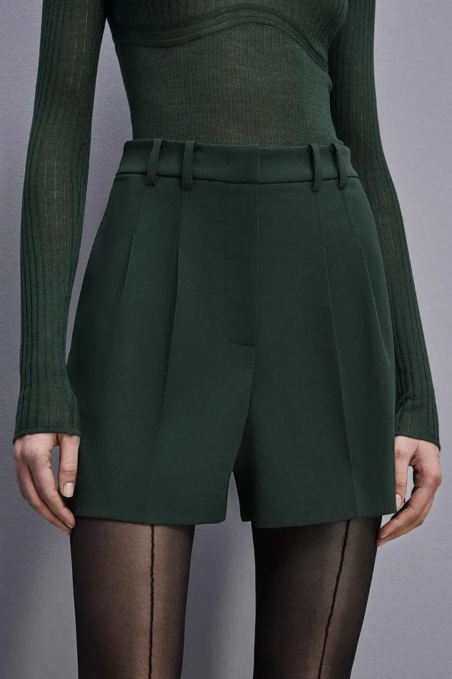 Shorts Women Patrizia Pepe Essential Crepe Shorts Tuscany Green
