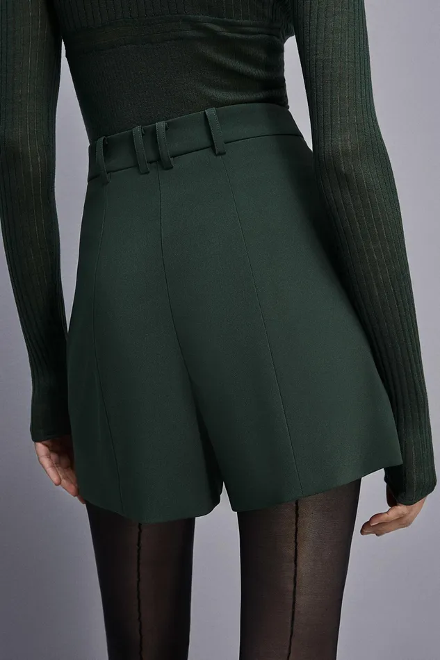 Shorts Women Patrizia Pepe Essential Crepe Shorts Tuscany Green