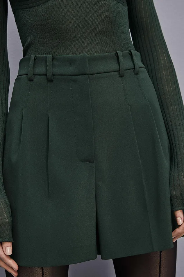 Shorts Women Patrizia Pepe Essential Crepe Shorts Tuscany Green