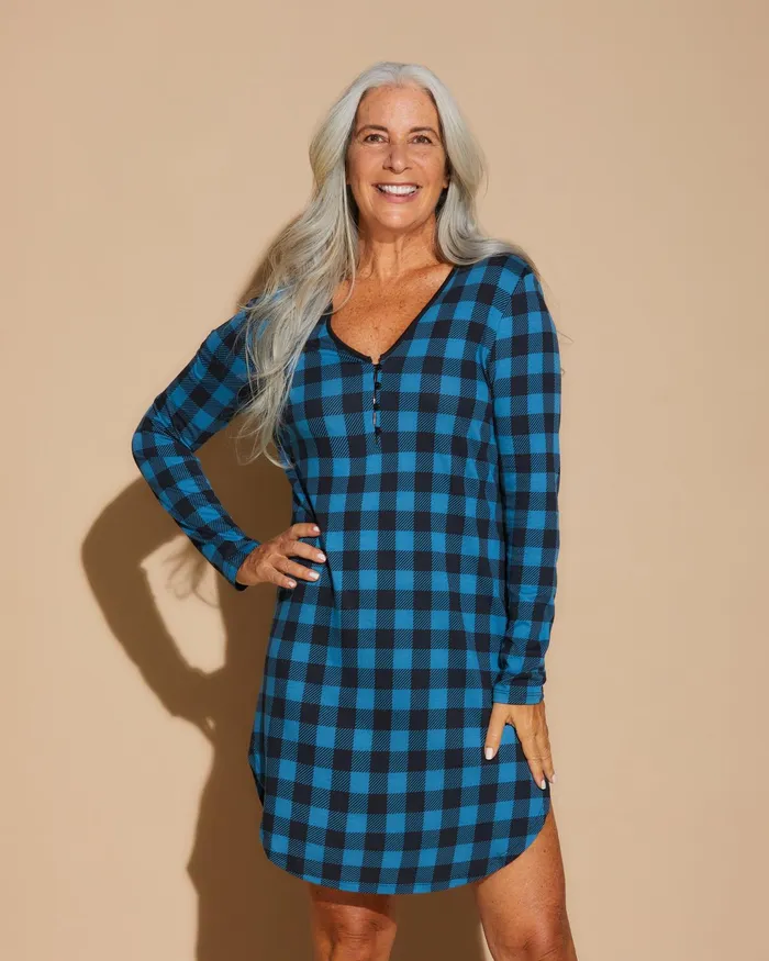 Sleep Shirts Women Cosabella Ski Trip Long Sleeve Sleepshirt Malawi Plaid