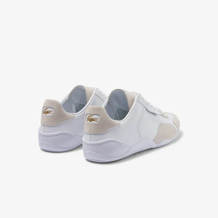 Sneakers Lacoste Mens Hapona Leather and Suede Sneakers WhiteWhite Store