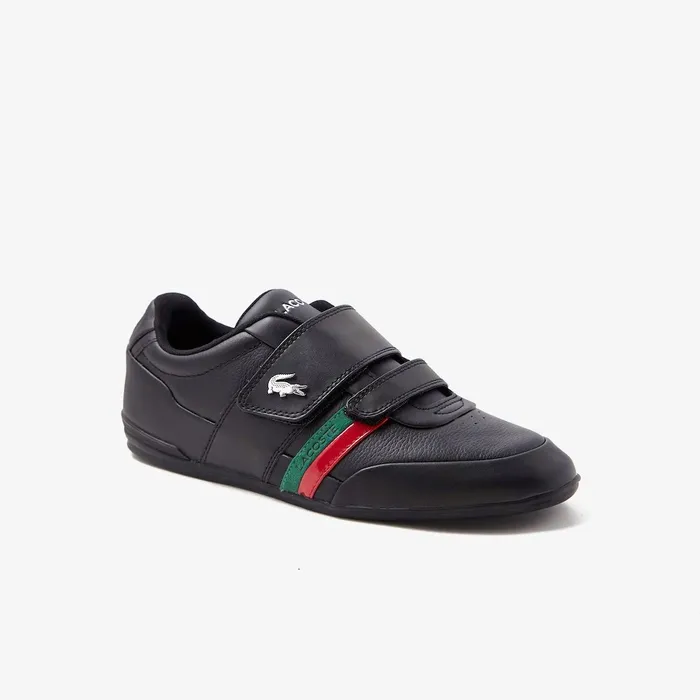Sneakers Lacoste Mens Misano Strap Leather Sneakers BlackGreen Online Outlet Store