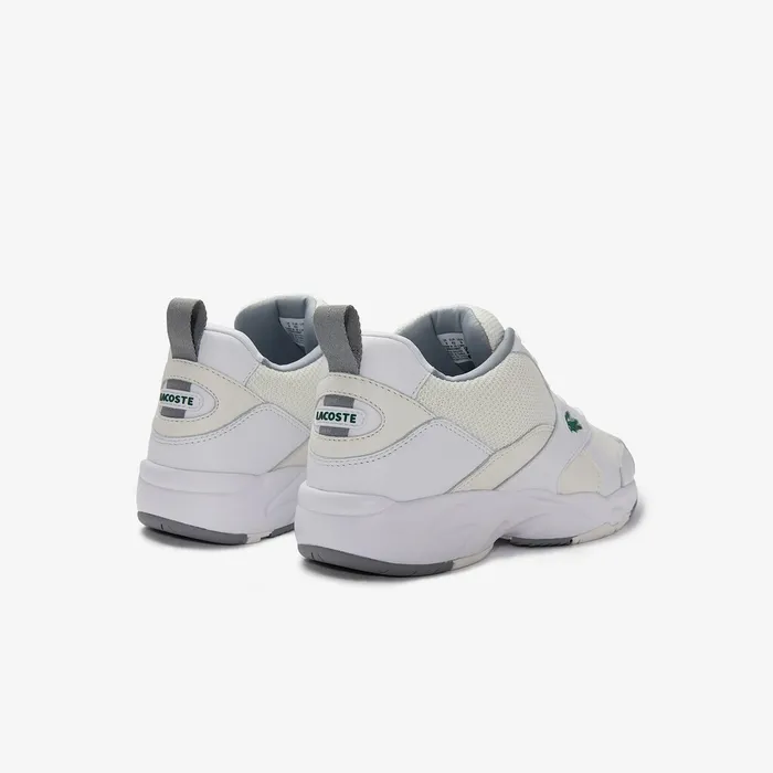 Sneakers Lacoste Mens Storm 96 Leather and Textile Sneakers WhtOff Wht Gift for Friend