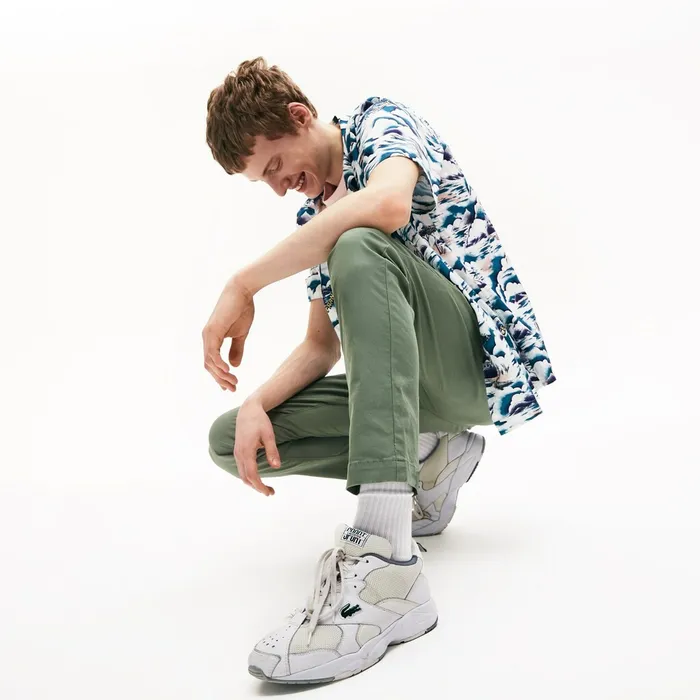 Sneakers Lacoste Mens Storm 96 Leather and Textile Sneakers WhtOff Wht Gift for Friend