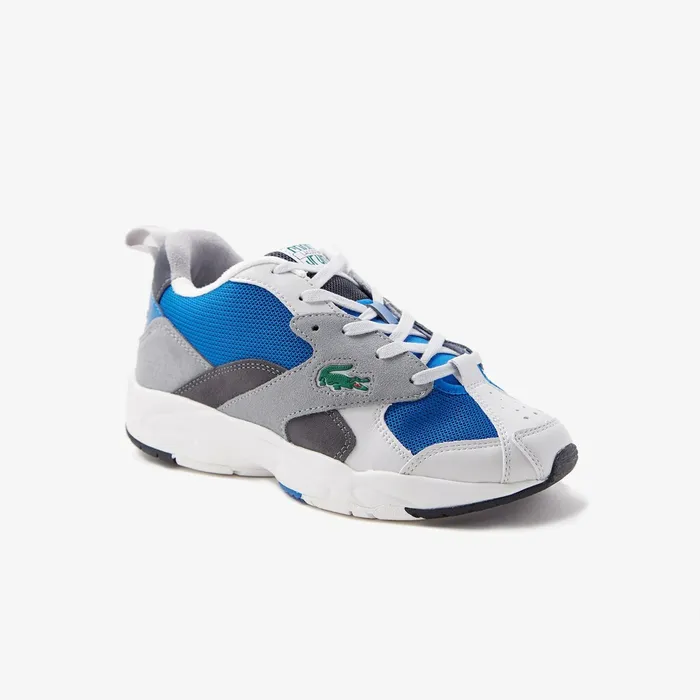 Sneakers Lacoste Mens Storm 96 Textile and Suede Sneakers GryBlu Casaul