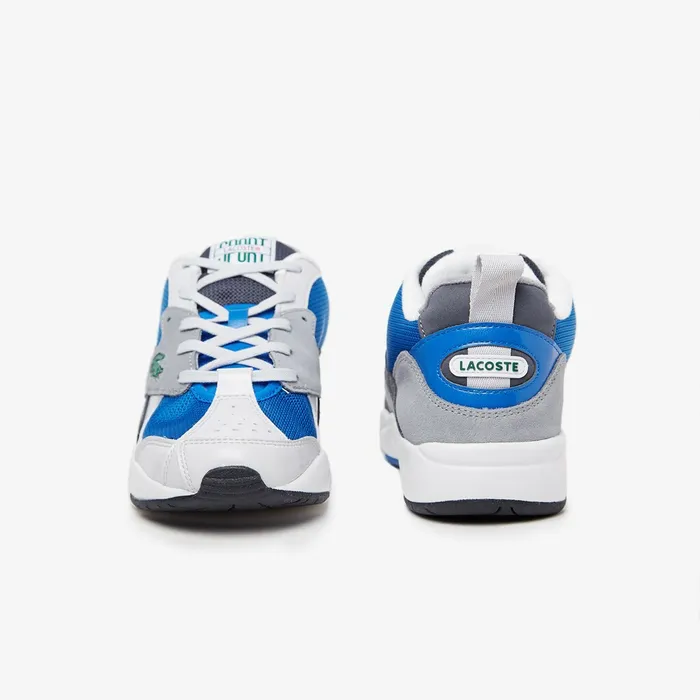 Sneakers Lacoste Mens Storm 96 Textile and Suede Sneakers GryBlu Casaul