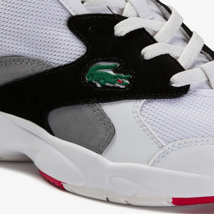 Sneakers Lacoste Mens Storm 96 Textile and Synthetic Sneakers WhiteBlack Online Outlet Store