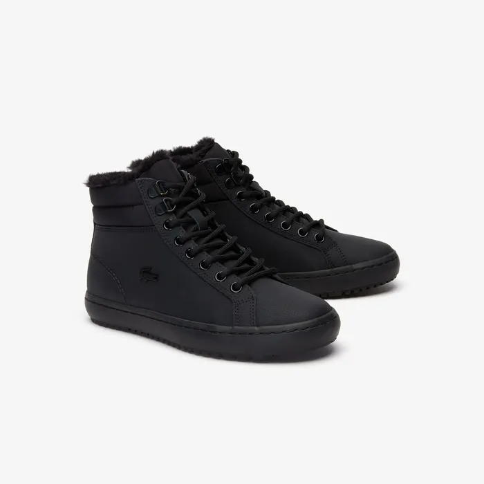 Sneakers Lacoste Womens Straightset Thermo Leather Boots BlkBlk Gift 4 You