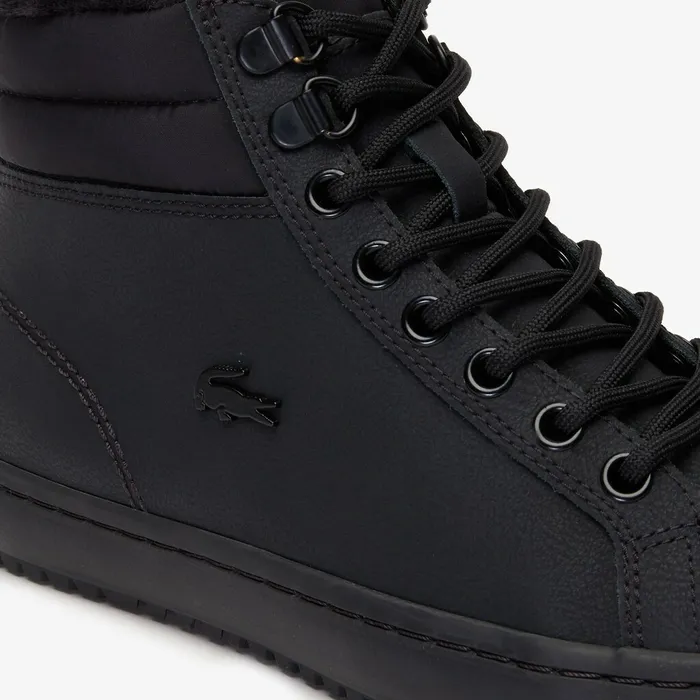 Sneakers Lacoste Womens Straightset Thermo Leather Boots BlkBlk Gift 4 You
