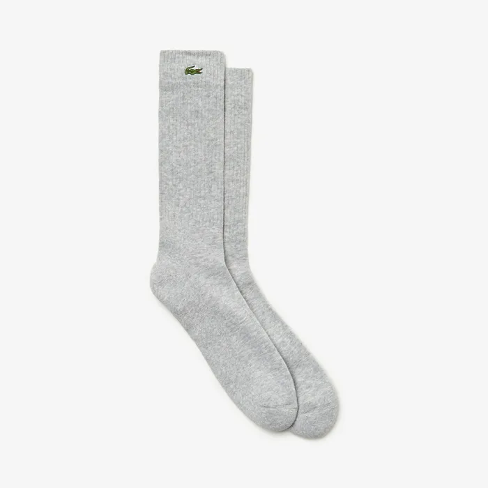 Socks Lacoste Mens SPORT Stretch Cotton Blend Tennis Socks Grey Chine On Sale