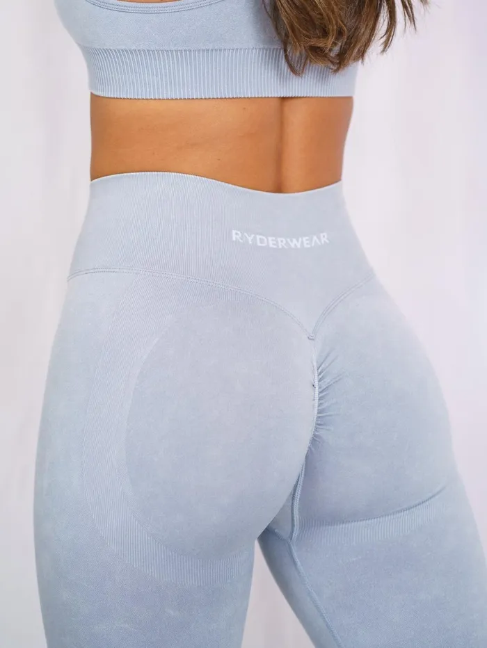 Stonewash Scrunch Seamless Leggings 8211 Dusty Blue Stonewash Women Ryderwear Leggings
