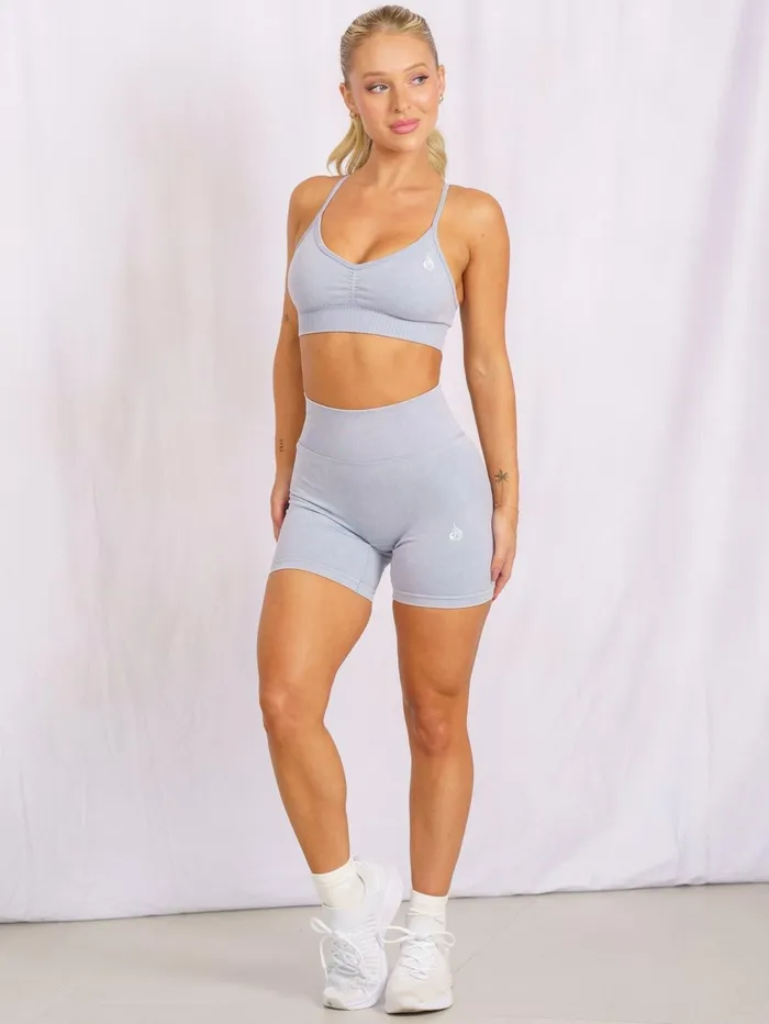 Stonewash Scrunch Seamless Shorts 8211 Dusty Blue Stonewash Women Ryderwear Gym Shorts