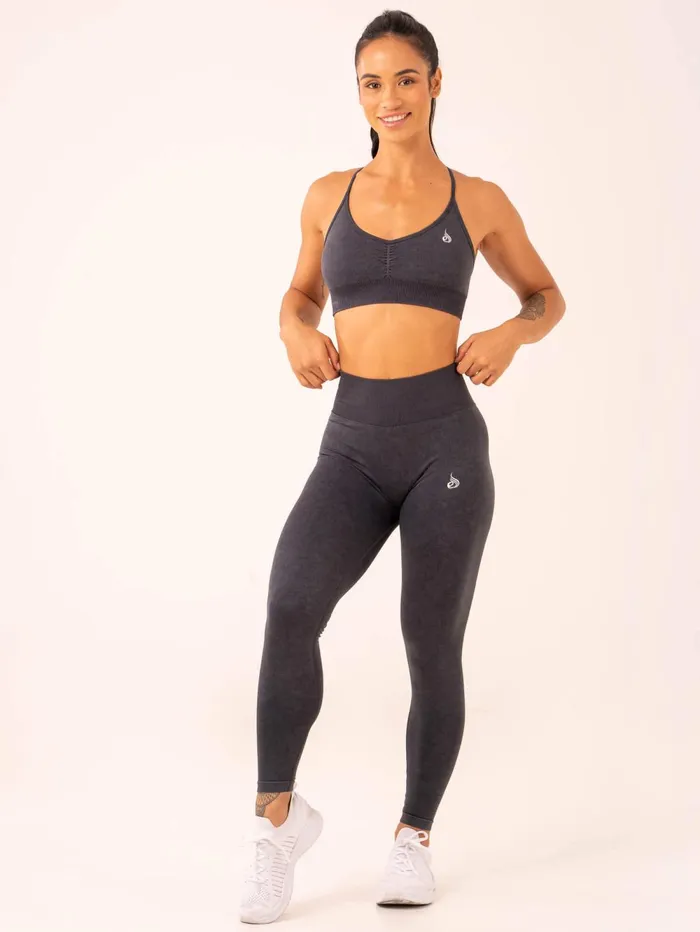 Stonewash Seamless Sports Bra 8211 Black Stonewash Women Ryderwear Sports Bras