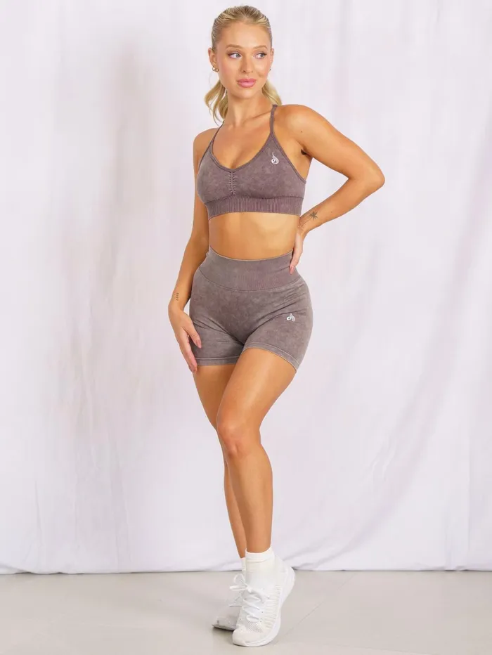 Stonewash Seamless Sports Bra 8211 Chocolate Stonewash Women Ryderwear Sports Bras