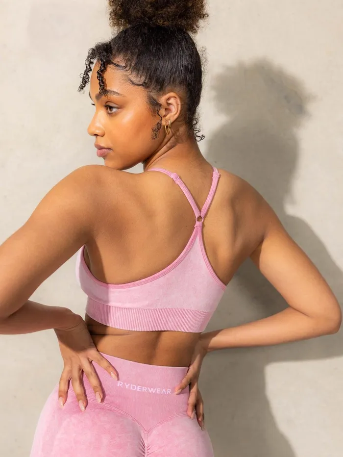 Stonewash Seamless Sports Bra 8211 Pink Stonewash Women Ryderwear Sports Bras