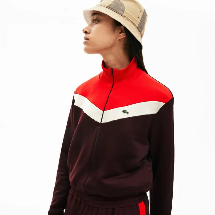 Sweaters and Sweatshirts Lacoste Womens ColorBlock Fleece Zip Up Sweatshirt BordeauxBeigeRed Online Store Sweaters and Sweatshirts Lacoste Womens ColorBlock Fleece Zip Up Sweatshirt BordeauxBeigeRed Online Store