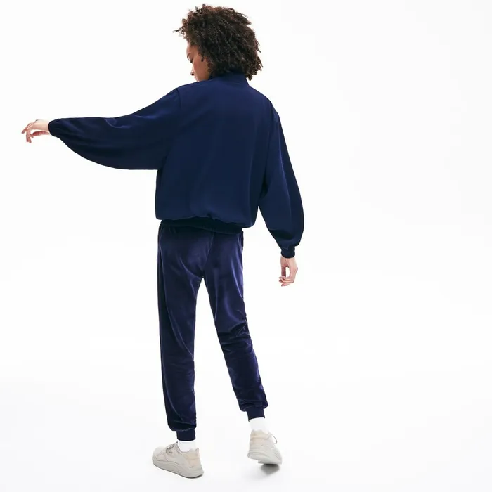 Sweaters and Sweatshirts Lacoste Womens Motion Oversized Twill Zippered Jacket Navy Blue Shop