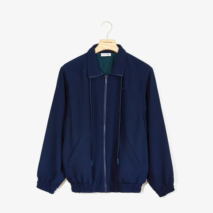 Sweaters and Sweatshirts Lacoste Womens Motion Oversized Twill Zippered Jacket Navy Blue Shop