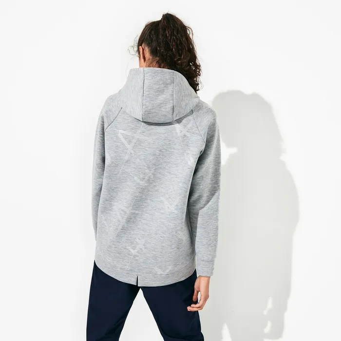 Sweaters and Sweatshirts Lacoste Womens SPORT Printed Fleece Tennis Sweatshirt Grey Chine Gift Ideas