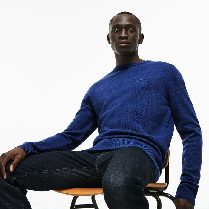 Sweaters Lacoste Mens Crew Neck Double Wool And Cashmere Piqu Sweater Inkwell Gift Ideas Sweaters Lacoste Mens Crew Neck Double Wool And Cashmere Piqu Sweater Inkwell Gift Ideas