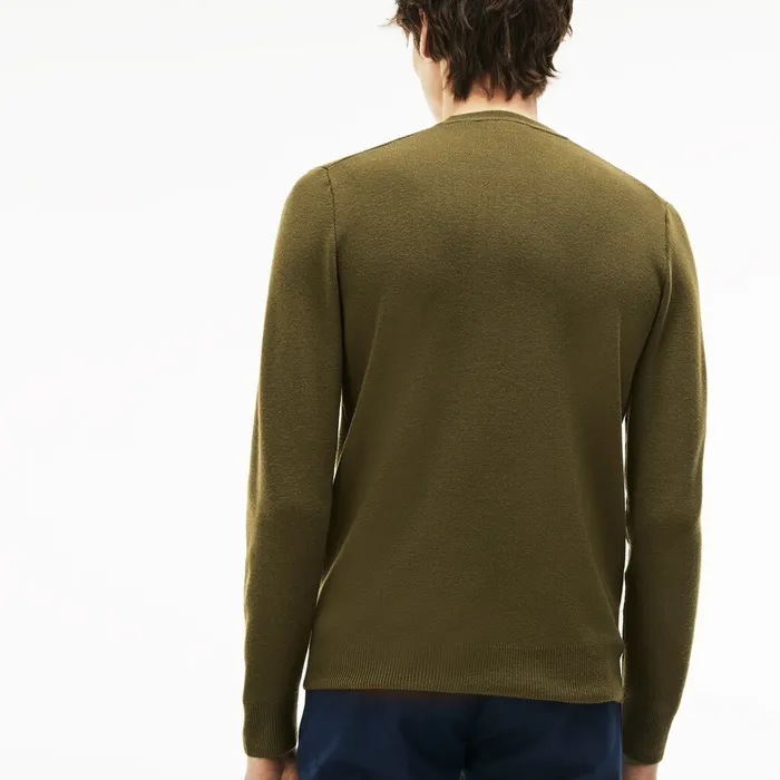 Sweaters Lacoste Mens Crew Neck Technical Knit Sweater Beige On Sale