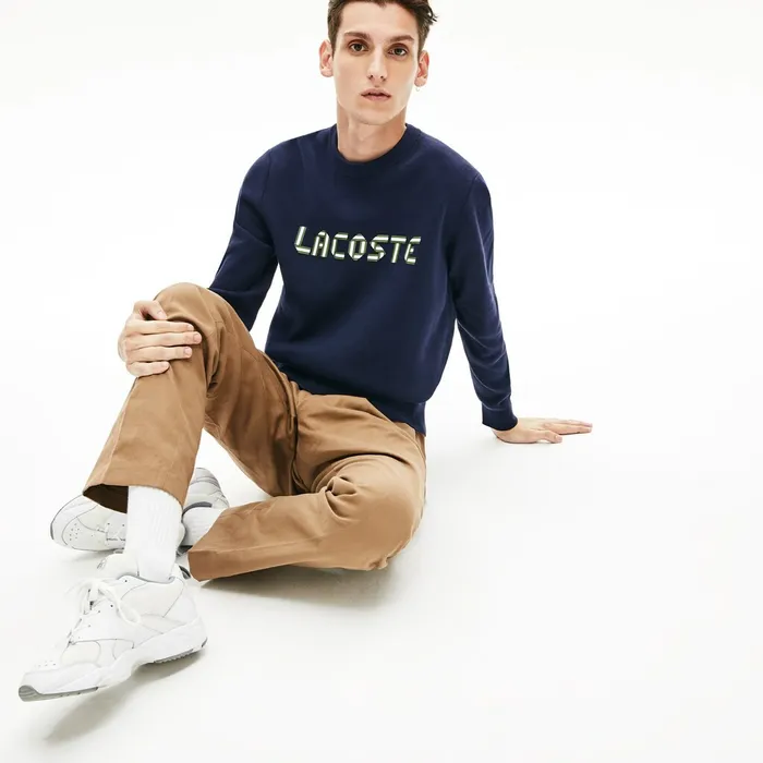 Sweaters Lacoste Mens Lettering Print Cotton Heritage Sweater Navy BlueGreen Shop Online Sweaters Lacoste Mens Lettering Print Cotton Heritage Sweater Navy BlueGreen Shop Online