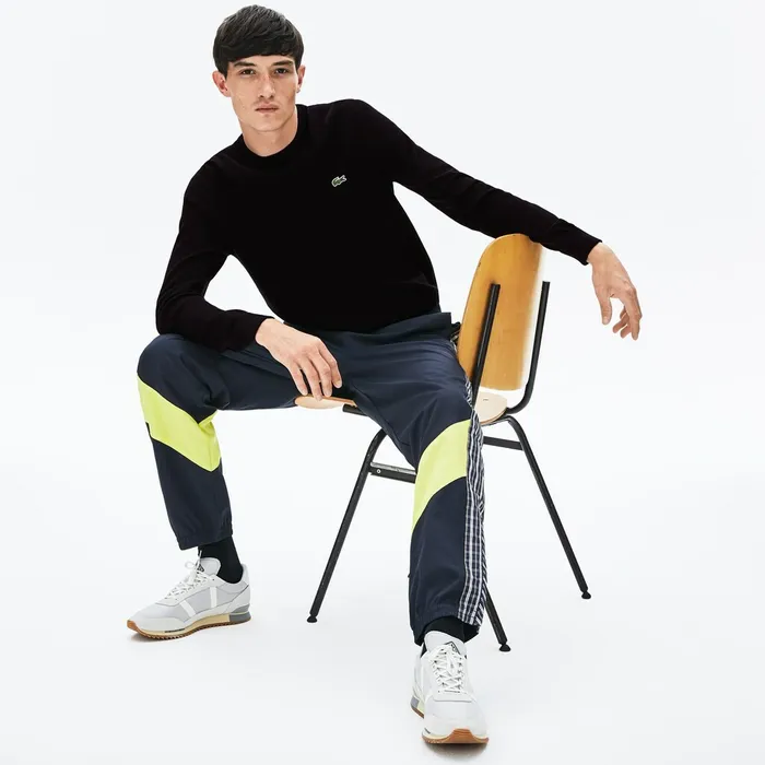 Sweaters Lacoste Mens LIVE Crew Neck Cashmere And Cotton Sweater Black Gift for Friend Sweaters Lacoste Mens LIVE Crew Neck Cashmere And Cotton Sweater Black Gift for Friend