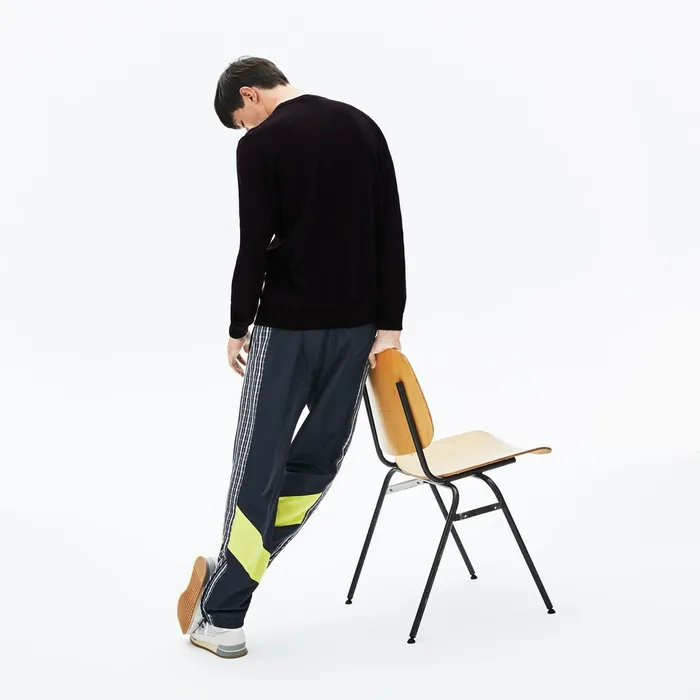 Sweaters Lacoste Mens LIVE Crew Neck Cashmere And Cotton Sweater Black Gift for Friend