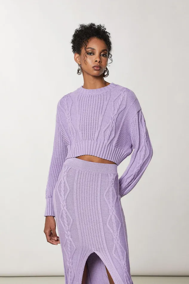 Sweaters Women Patrizia Pepe Cropped Sweater Mystical Lilac