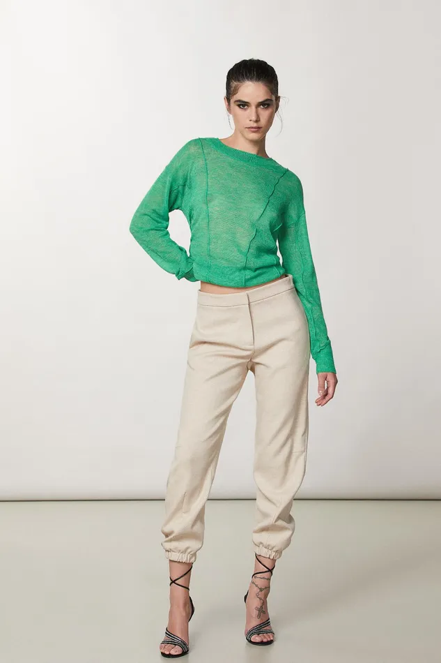 Sweaters Women Patrizia Pepe Ribbed Sweater Vibrant Green