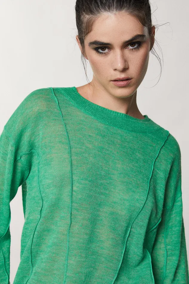 Sweaters Women Patrizia Pepe Ribbed Sweater Vibrant Green