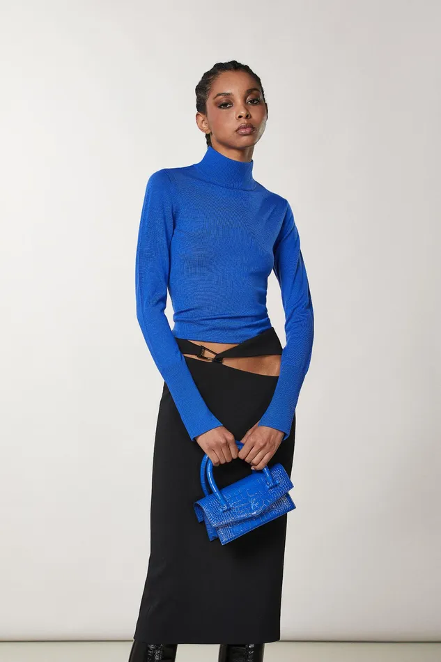 Sweaters Women Patrizia Pepe Wool TurtleNeck Sweater Blue Ray