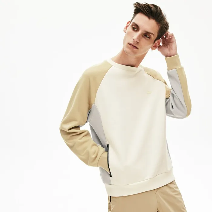 Sweatshirts Lacoste Mens Motion Colorblock Crew Neck Sweatshirt WhiteGreyBeige Gift Ideas Sweatshirts Lacoste Mens Motion Colorblock Crew Neck Sweatshirt WhiteGreyBeige Gift Ideas