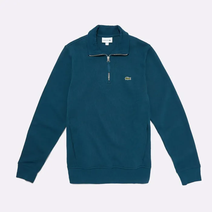Sweatshirts Lacoste Mens Regular Fit HalfZip Cotton Sweater Blue Outlet Factory Sweatshirts Lacoste Mens Regular Fit HalfZip Cotton Sweater Blue Outlet Factory