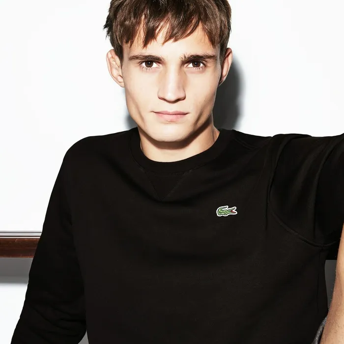 Sweatshirts Lacoste Mens SPORT Crew Neck Fleece Sweatshirt Black Outlet