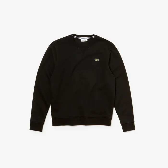 Sweatshirts Lacoste Mens SPORT Crew Neck Fleece Sweatshirt Black Outlet