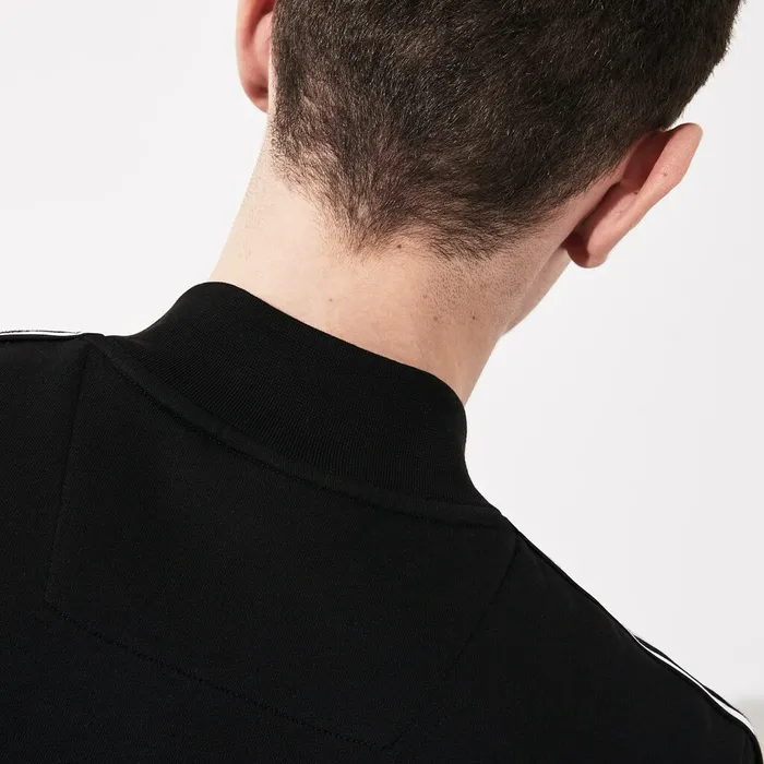 Sweatshirts Lacoste Mens SPORT Fleece Varsity Jacket BlackWhiteBlack Online Outlet Store