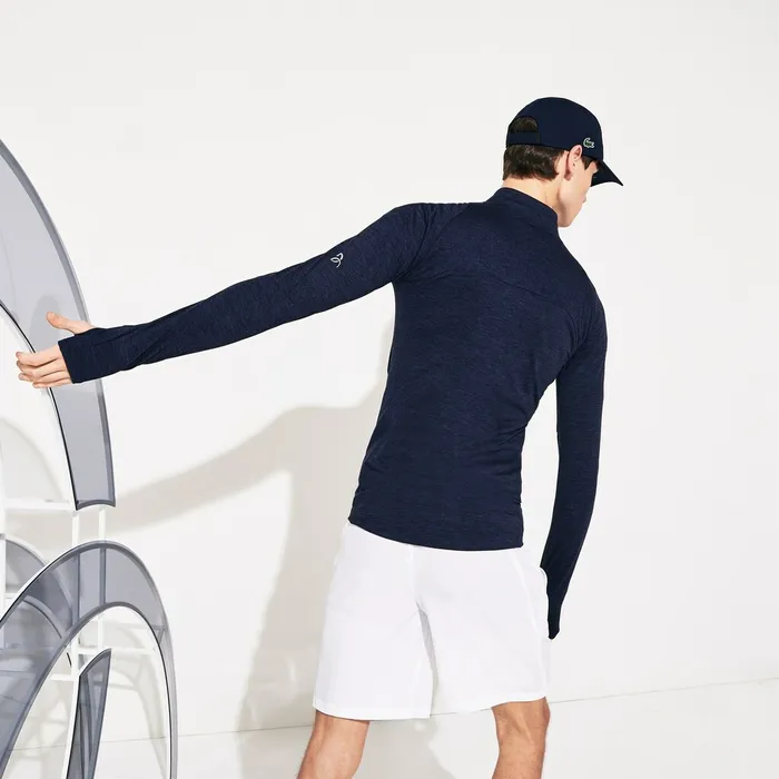 Sweatshirts Lacoste Mens SPORT Novak Djokovic Stretch Zippered Jacket Navy Blue Online Outlet Store