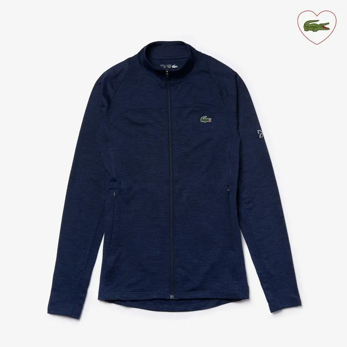 Sweatshirts Lacoste Mens SPORT Novak Djokovic Stretch Zippered Jacket Navy Blue Online Outlet Store
