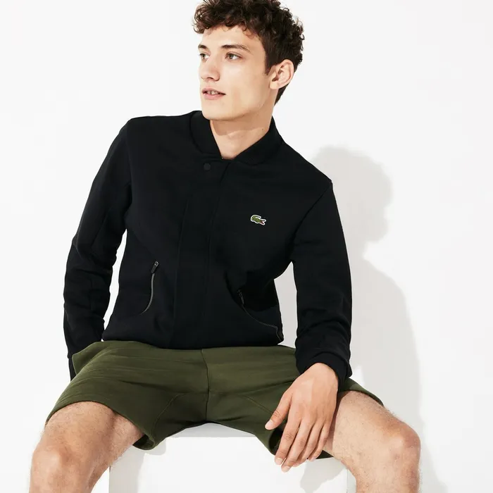 Sweatshirts Lacoste Mens SPORT Quilted Cotton Blend Fleece Bomber Jacket Black Online Outlet Store Sweatshirts Lacoste Mens SPORT Quilted Cotton Blend Fleece Bomber Jacket Black Online Outlet Store
