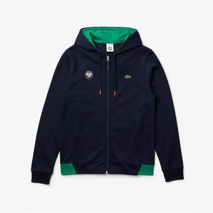 Sweatshirts Lacoste Mens SPORT Roland Garros Hooded ZipUp Sweatshirt Navy BlueGreenWhite Online Outlet Store Sweatshirts Lacoste Mens SPORT Roland Garros Hooded ZipUp Sweatshirt Navy BlueGreenWhite Online Outlet Store