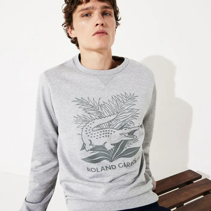 Sweatshirts Lacoste Mens SPORT Roland Garros Plant Print Sweatshirt Grey ChineNavy Blue Online Store Sweatshirts Lacoste Mens SPORT Roland Garros Plant Print Sweatshirt Grey ChineNavy Blue Online Store