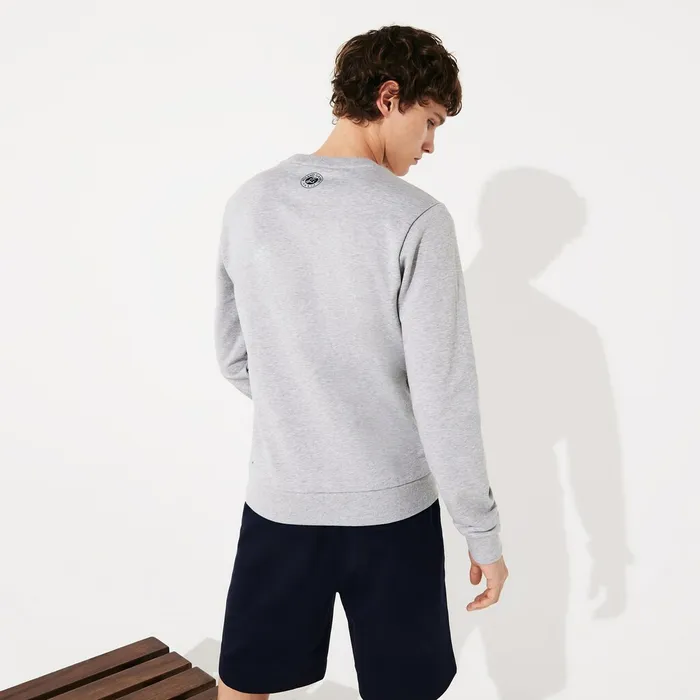 Sweatshirts Lacoste Mens SPORT Roland Garros Plant Print Sweatshirt Grey ChineNavy Blue Online Store