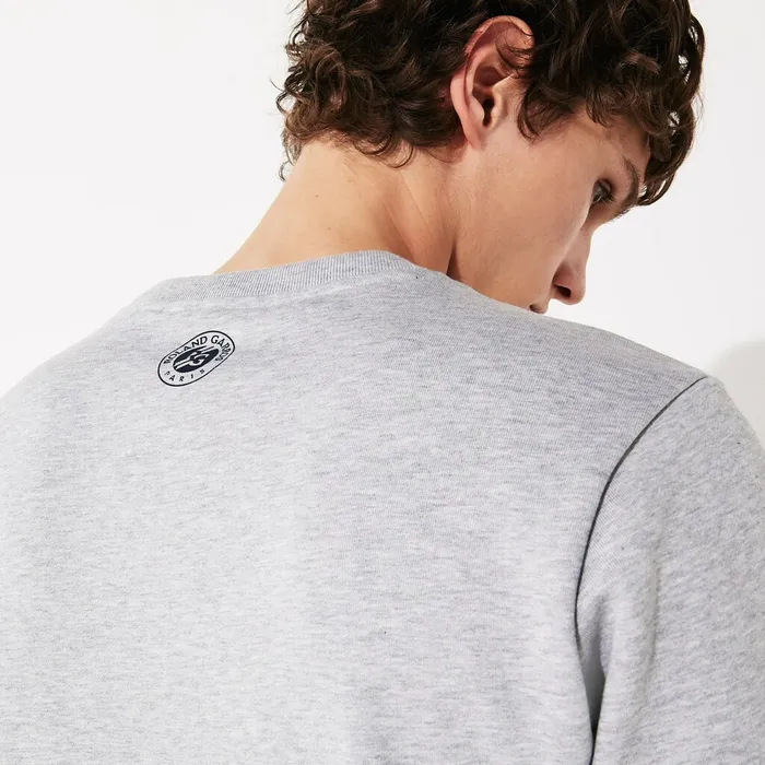 Sweatshirts Lacoste Mens SPORT Roland Garros Plant Print Sweatshirt Grey ChineNavy Blue Online Store