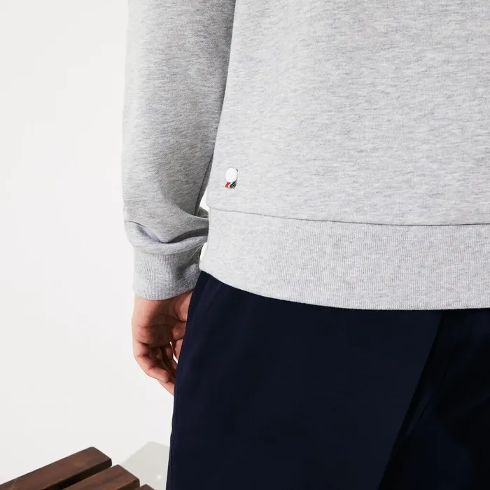 Sweatshirts Lacoste Mens SPORT Roland Garros Plant Print Sweatshirt Grey ChineNavy Blue Online Store
